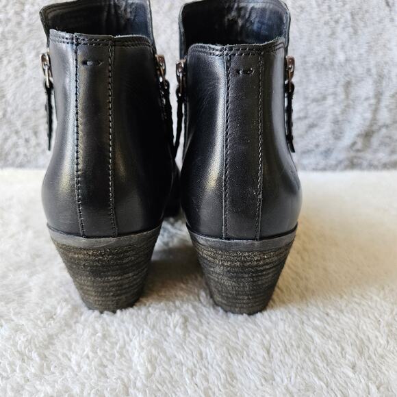 Frye Women Judith Leather Dual Zip Fashion Heeled Ankle Booties Size 8.5M Black - Picture 4 of 8